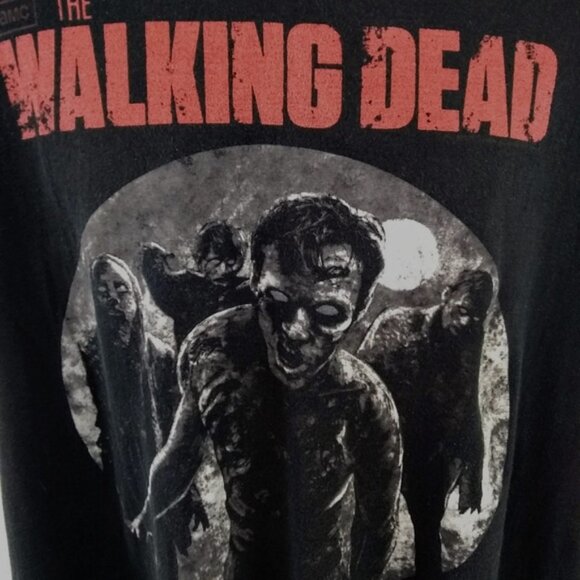 Walking Dead Men's T-Shirt Fruit of Loom Black Short Sleeve Large - Picture 2 of 5